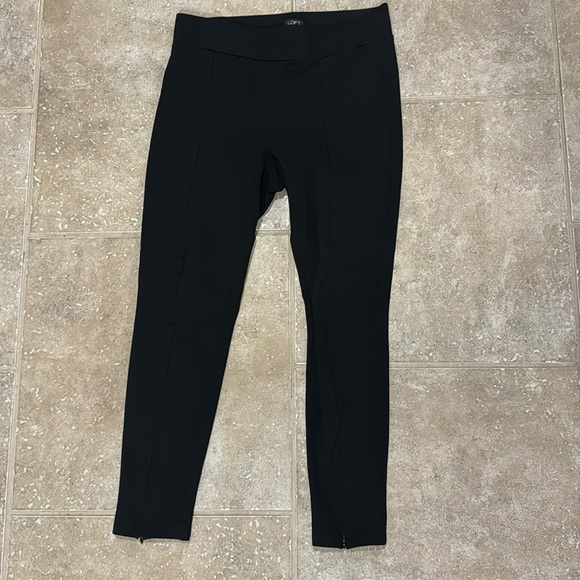 Women's Loft Pull‎ On Pants Front Zipper Ankle Wide band Waist Medium - Picture 1 of 4